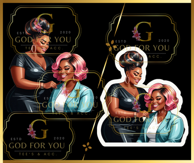 Stylist and Client Sticker & Clipart Image