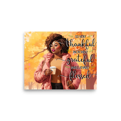 Thankful, Grateful and Blessed Photo paper poster