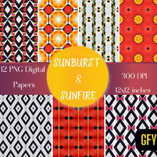 Load image into Gallery viewer, Sunburst &amp; Sunfire Digital Paper Pack