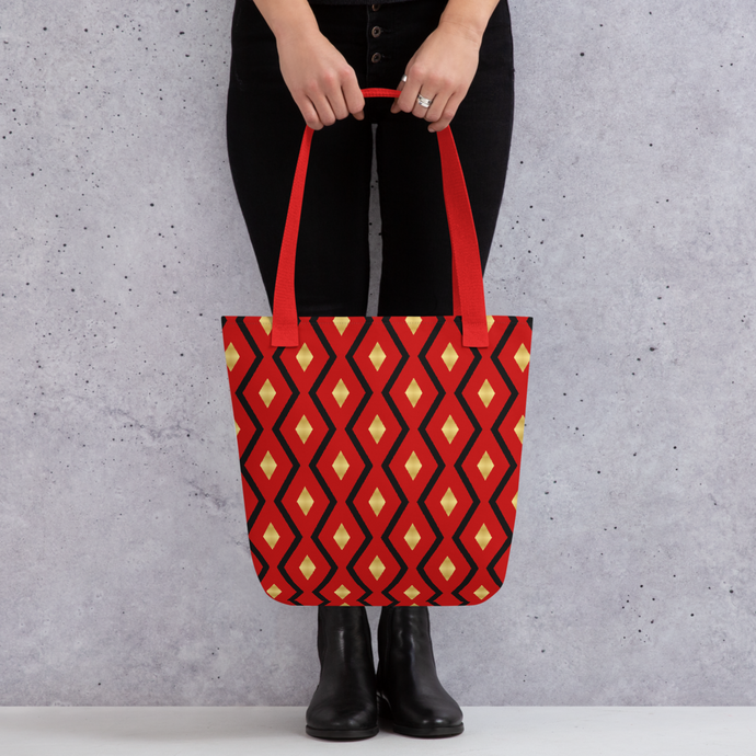 The Red, Black & Gold Tote bag