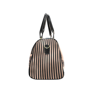 Gold Striped & Lace Travel Bag