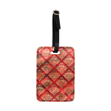 Red and Gold Diamond Luggage Tag
